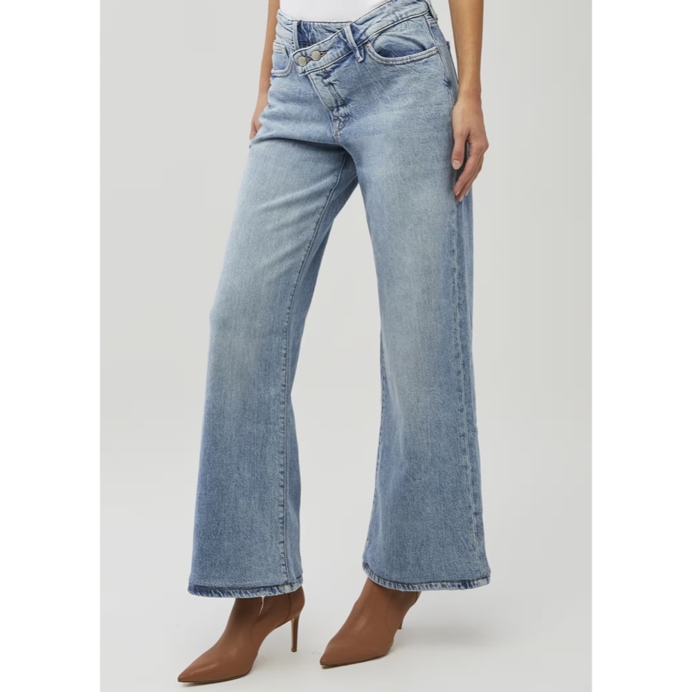 Good American Good Ease Mid-Rise Relaxed Wide Leg Jeans - Size 14/32 - Picture 2 of 13